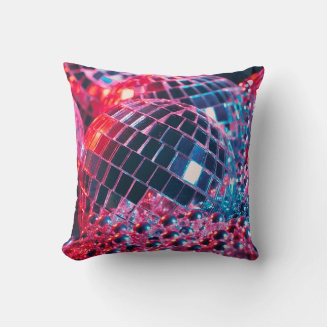 Cojín Decorativo Luminoso fondo disco fiesta con bolas espejo ref (Anverso)