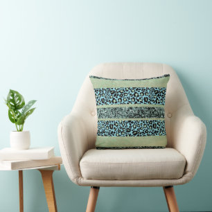 Cojín Decorativo Luminoso Leopardo Rayas Brillo 2