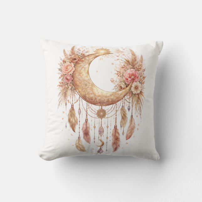 Cojín Decorativo Luna Boho Vibra Mística (Anverso)