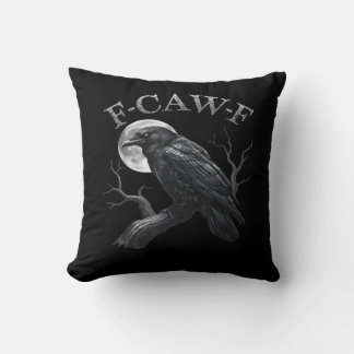 Cojín Decorativo Luna Clásica Retro Pájaro Divertido Cuervo F-Caw-F