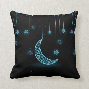 Cojín Decorativo Luna colgante y estrellas