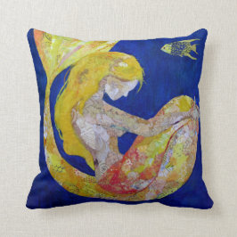 Cojín Decorativo Luna - collage de la sirena