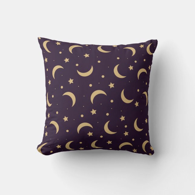 Cojín Decorativo luna con cielo nocturno (Anverso)