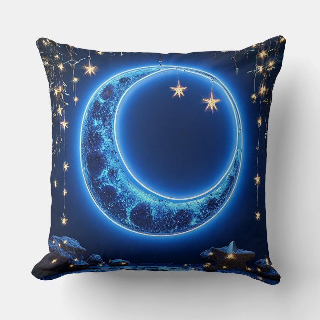 Cojín Decorativo Luna creciente brillante (Anverso)