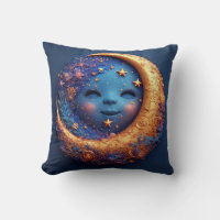Luna creciente caprichosa con rostro sonriente