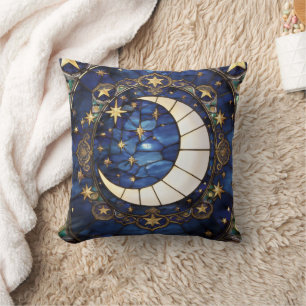 Cojín Decorativo Luna creciente celestial ornamentada de vidrio emp