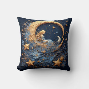 Cojín Decorativo Luna creciente dorada decorativa