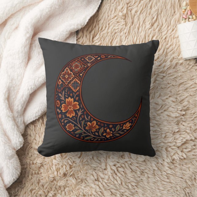 Cojín Decorativo Luna Creciente Floral Boho (Manta)
