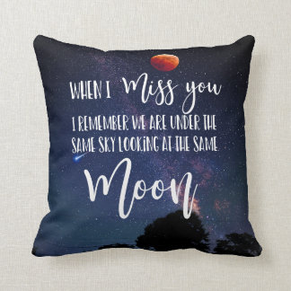 Cojín Decorativo luna cuando te echo de menos familia de larga dist