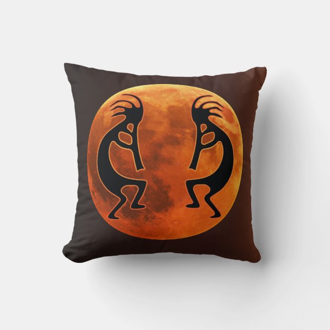 Cojín Decorativo Luna de sangre alienada o de vida Kokopelli (Anverso)
