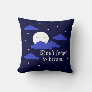 Cojín Decorativo Luna estrellada con nubes: Azul oscuro