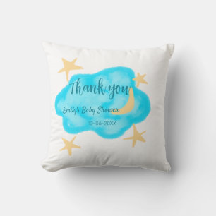 Cojín Decorativo Luna estrellas nubes acuarela baby shower agregar