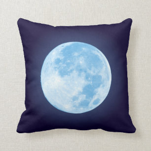 Cojín Decorativo Luna Llena azul