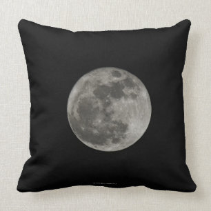 Cojín Decorativo Luna Llena contra el cielo nocturno