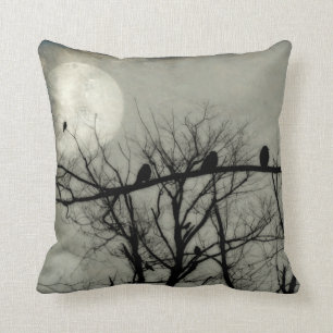 Cojín Decorativo Luna Llena Ilumina El Cielo Para Los Crows