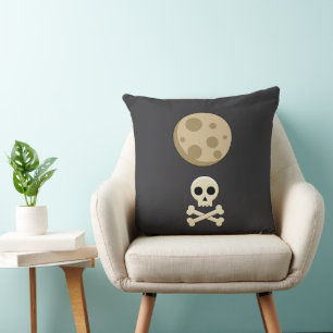 Cojín Decorativo Luna Llena y Cráneo