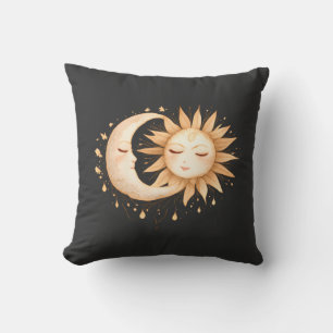 Cojín Decorativo Luna Mística y Sol Estilo Boho Celestial