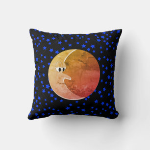 Cojín Decorativo Luna Vintage Luna Y Dibujo De Estrellas
