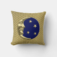 Luna y estrellas Art Deco - Azul marino y oro