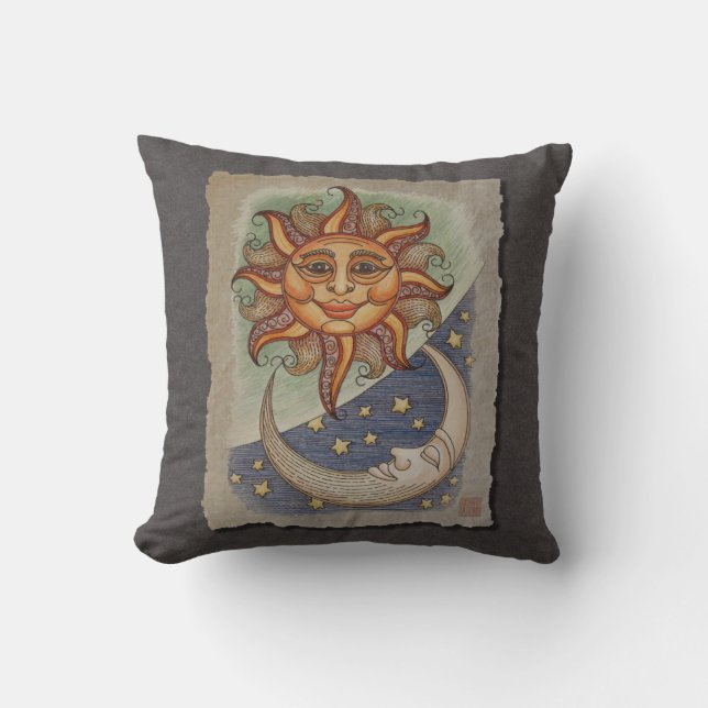 Cojín Decorativo Luna y estrellas de Sun (Anverso)