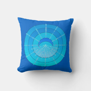 Cojín Decorativo Luna y estrellas Mandala - Azul y Aqua