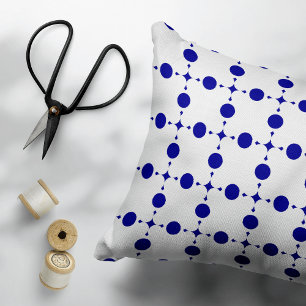 Cojín Decorativo Lunares Azules Marinos, Patrón de Lunares, Puntos