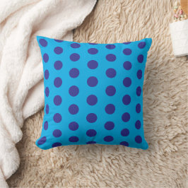 Cojín Decorativo Lunares azules sobre azul