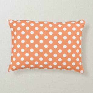 Cojín Decorativo Lunares blancos en naranja mandarina