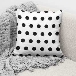 Cojín Decorativo Lunares Elegantes Negro Y Blanco