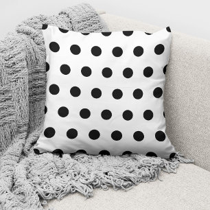 Cojín Decorativo Lunares Elegantes Negro Y Blanco