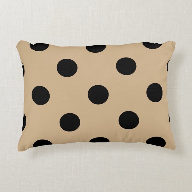 Cojín Decorativo Lunares grandes - negro en moreno (Anverso)