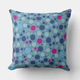 Cojín Decorativo lunares multicolores retro azul