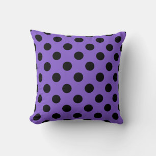 Cojín Decorativo Lunares negros sobre lavanda