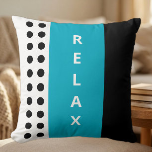 Cojín Decorativo Lunares relajan negro azul celeste