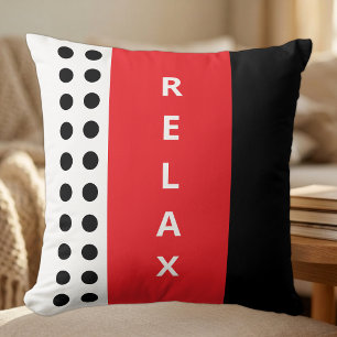 Cojín Decorativo Lunares relajan negro rojo