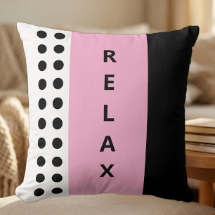 Cojín Decorativo Lunares relajan negro rosa