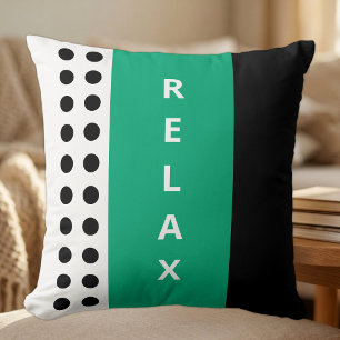 Cojín Decorativo Lunares relajan negro verde