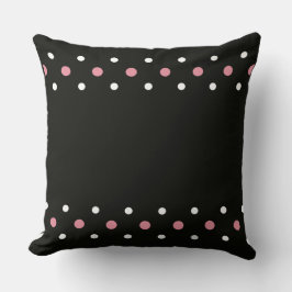 Cojín Decorativo Lunares rosados blancos y negros