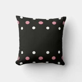 Cojín Decorativo Lunares rosados blancos y negros   