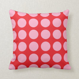 Cojín Decorativo Lunares rosados rojos