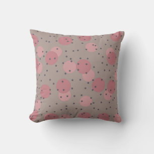 Cojín Decorativo lunares rosados y grises
