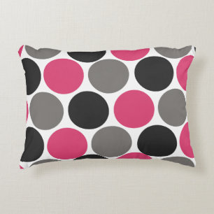 Cojín Decorativo Lunares rosados y grises  