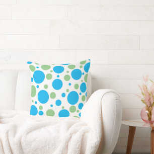Cojín Decorativo Lunares Verdes Azules