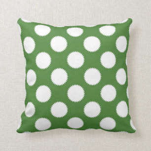 Cojín Decorativo Lunares verdes y blancos