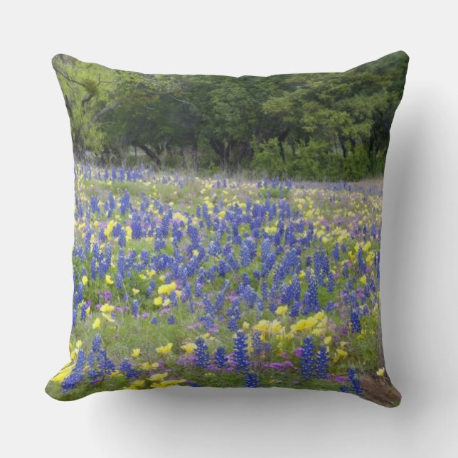 Cojín Decorativo Lupinos azules, prímula y flox (Anverso)