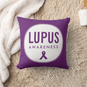 Cojín Decorativo Lupus Awareness Ribbon Purple