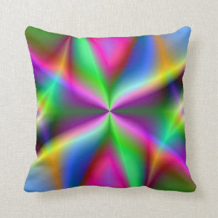 Cojín Decorativo Lustre metálico colorido del fractal
