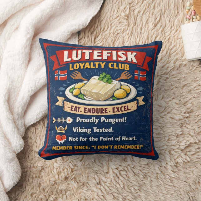 Cojín Decorativo Lutefisk Loyalty Club Norwegian Throw Pillow (Manta)