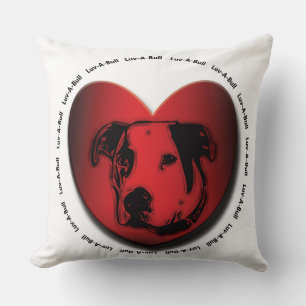 Cojín Decorativo Luv-A-Bull Bulldog americano Pit Bull Heart