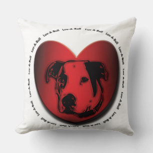 Cojín Decorativo Luv-A-Bull Bulldog americano Pit Bull Heart